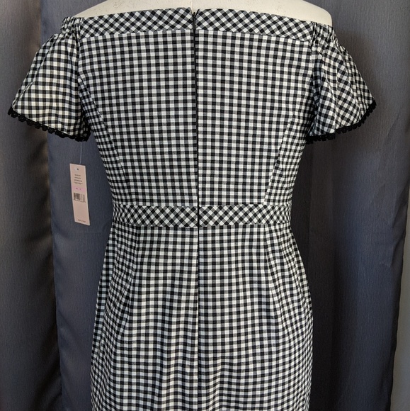 Nanette Lepore Off the Shoulder Gingham Dress sz10 - Picture 6 of 7